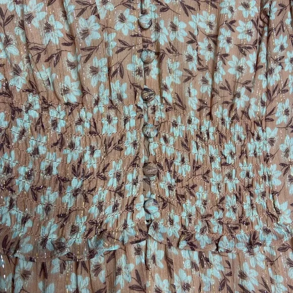 REBECCA TAYLOR Pink Floral Mini Boho Dress Size 4 - Picture 6 of 10